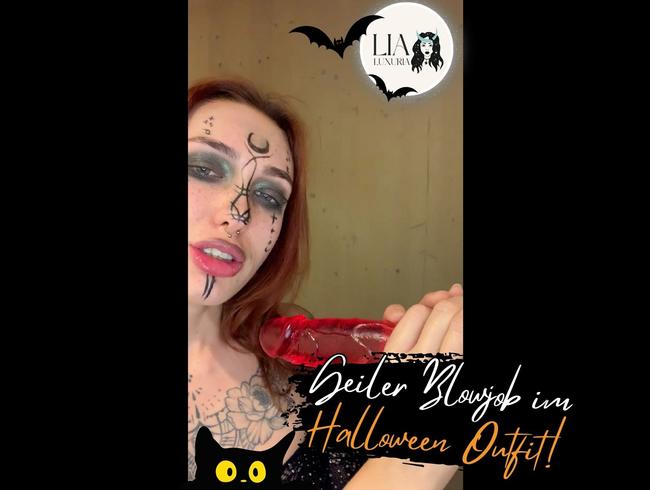 Geiler Blowjob im Halloween Outfit!