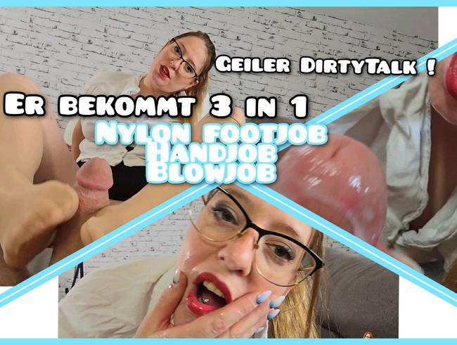 3 in 1 Hand/Blow and Nylon Footjob