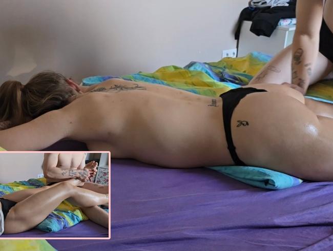 ölige Massage (Füße, Beine, Po) Keinen Ton