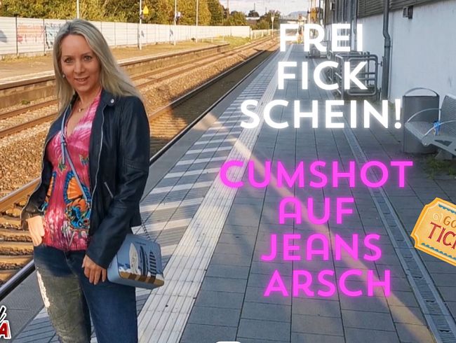 Frei Fick Schein! Cumshot auf Jeans Arsch! Geiler Ficker aufgegabelt